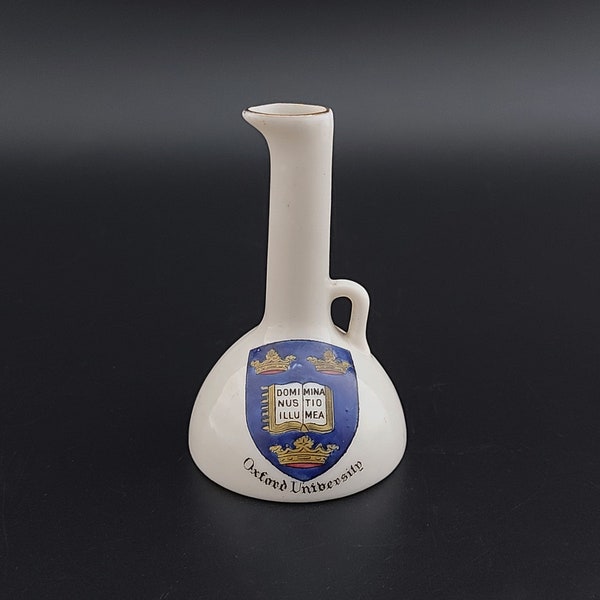 Antique Edwardian Oxford University Small Crested China Jug by Grafton China. c.1900-13 - FREE UK DELIVERY