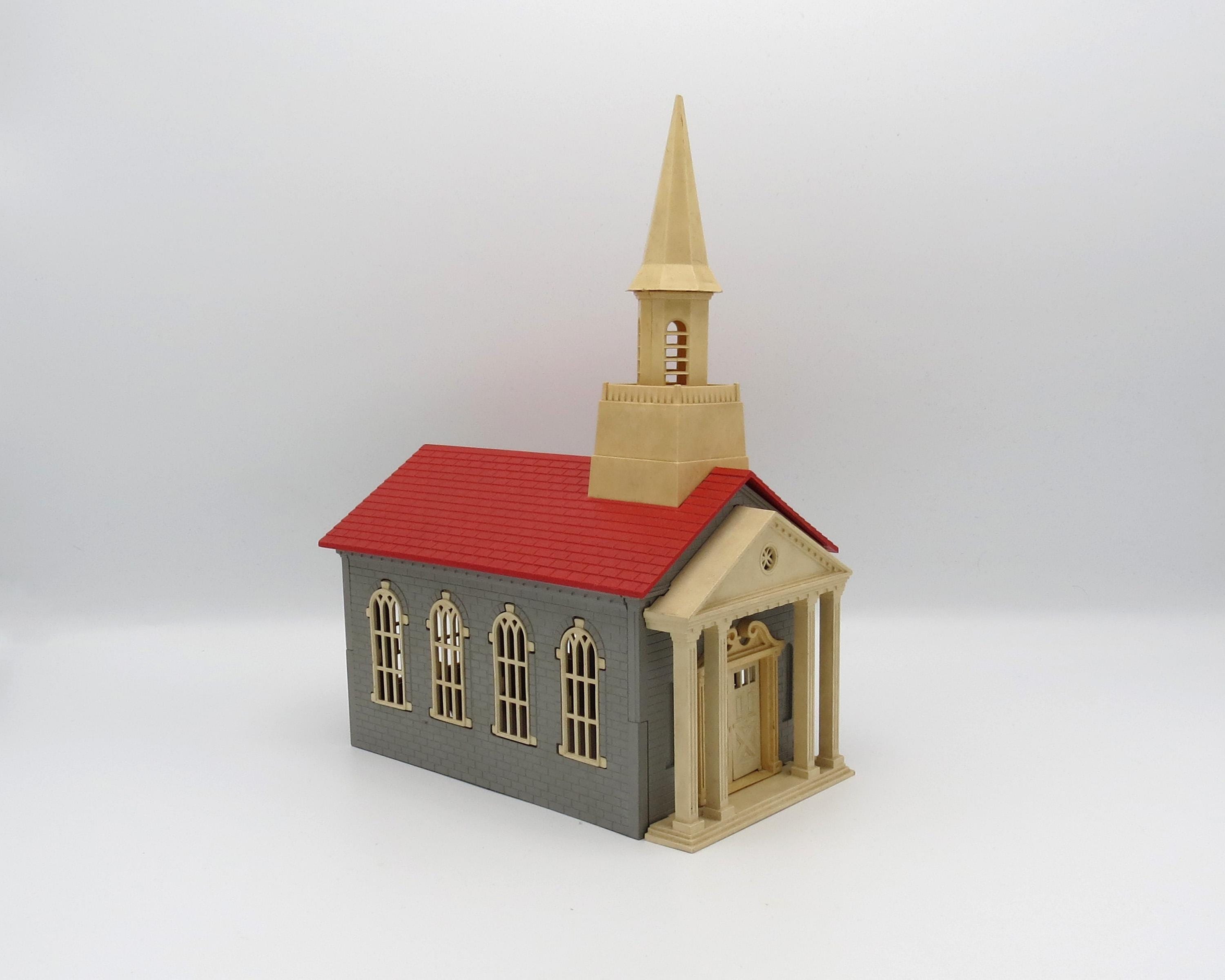 Vintage 1950s Kleeware 'littletown' Illuminated Church Model