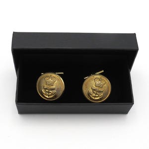 Vintage Royal Navy Button Chain Link Cufflinks – 23mm