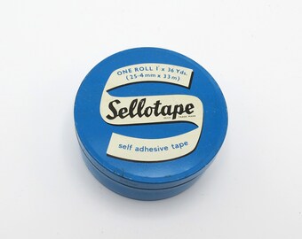 Vintage Sellotape Self-Adhesive Tape Tin. c.1950s/60s - FREE UK DELIVERY