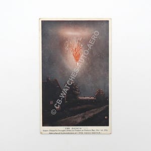 Antike WK 1 Postkarte – Zerstörte deutsche L-31 Zeppelin über Potters Bar. 1916 - KOSTENLOSE UK LIEFERUNG