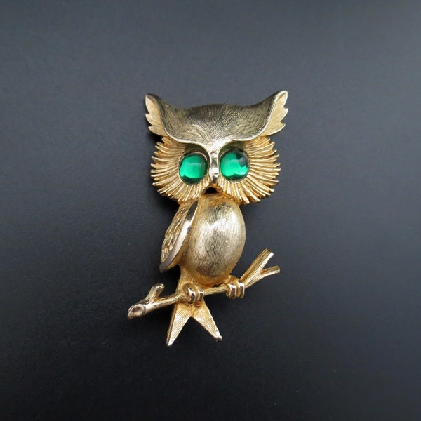 Charming Vintage ‘Sphinx’ Owl Costume Jewellery Brooch. 1960s/70s - FREE UK DELIVERY