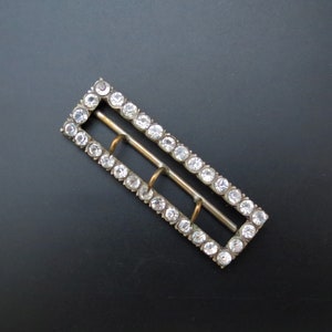 Attractive Antique Georgian Pinchbeck and Paste Rectangular Buckle