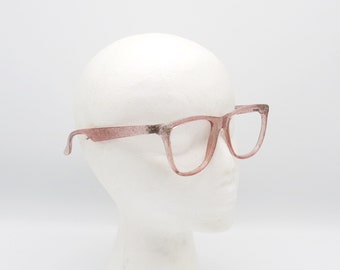 Stylish Vintage Pink Glitter Wayfarer Style Spectacles / Sun-Glasses Frames. c.1980s - FREE UK Delivery