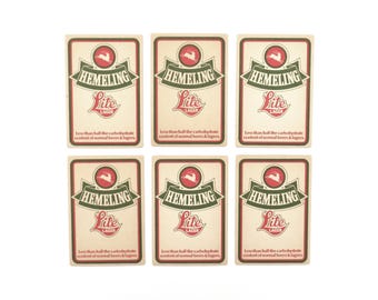 6 x porta-copos vintage Hemeling Lite Lager - Decoração para bar e caverna do homem!