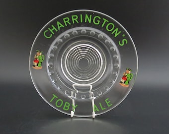 Vintage Glass Charrington’s Toby Ale Advertising Ashtray. 1950s/60s - FREE UK DELIVERY