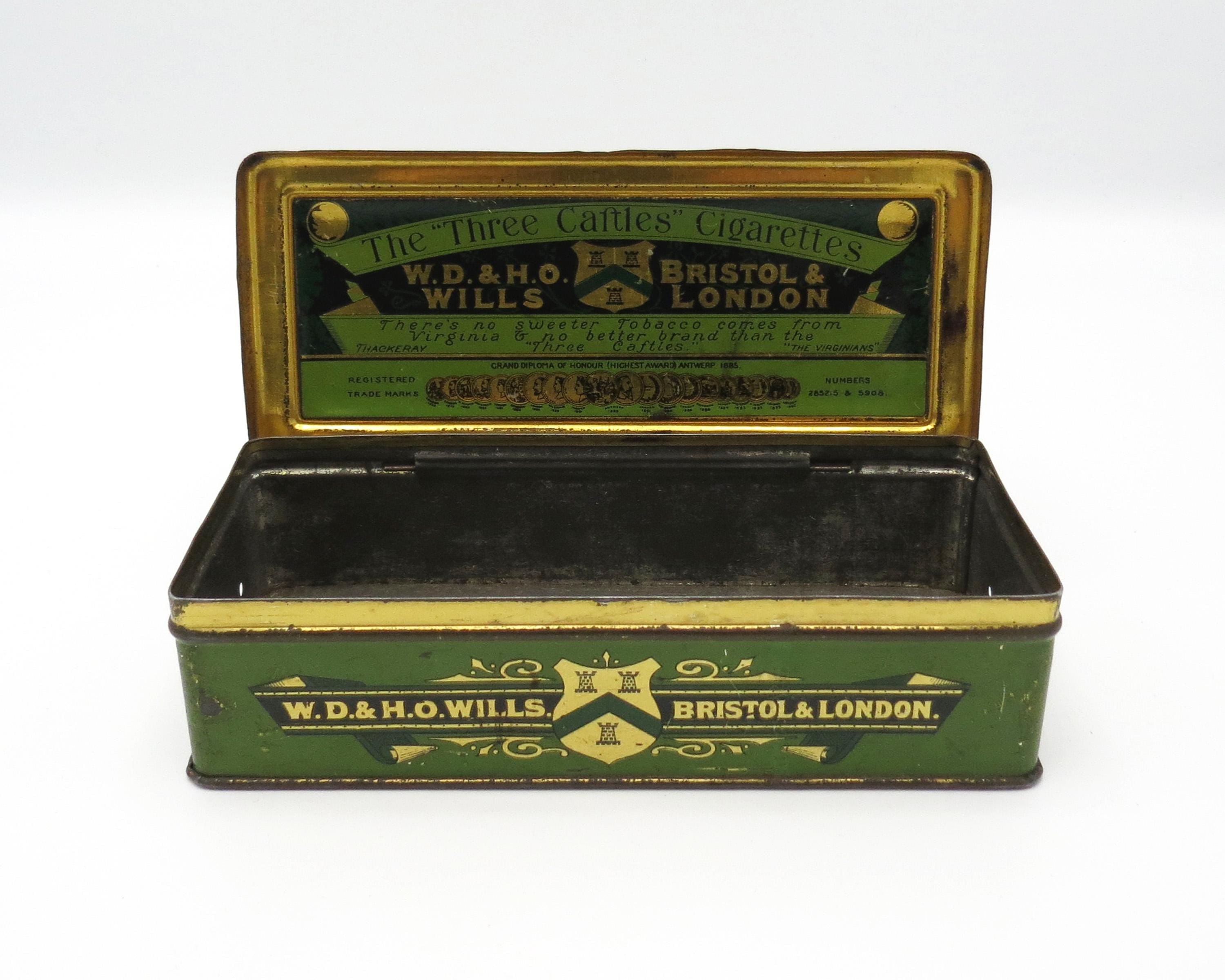 Scarce Antique 'the Three Castles Cigarettes' Tin by W.D. & H.O.