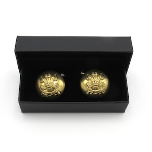 Vintage WW2 Period 3rd Carabiniers (Prince of Wales&#39;s Dragoon Guards)  British Army Button Chain Link Cufflinks – 25mm