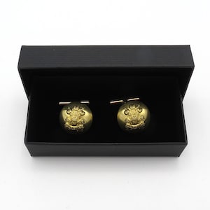 Vintage WW2 Period 3rd Carabiniers (Prince of Wales&#39;s Dragoon Guards)  British Army Button Chain Link Cufflinks – 19mm