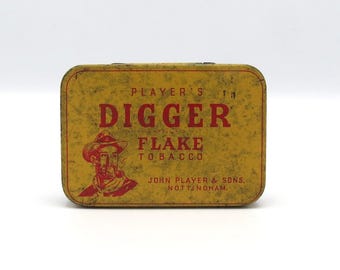 Scarce Attractive Antique 'log Cabin' Flaked Gold Leaf Tobacco Tin by W.D.  & H.O. Wills (australia) Ltd. C.1915 - FREE UK DELIVERY