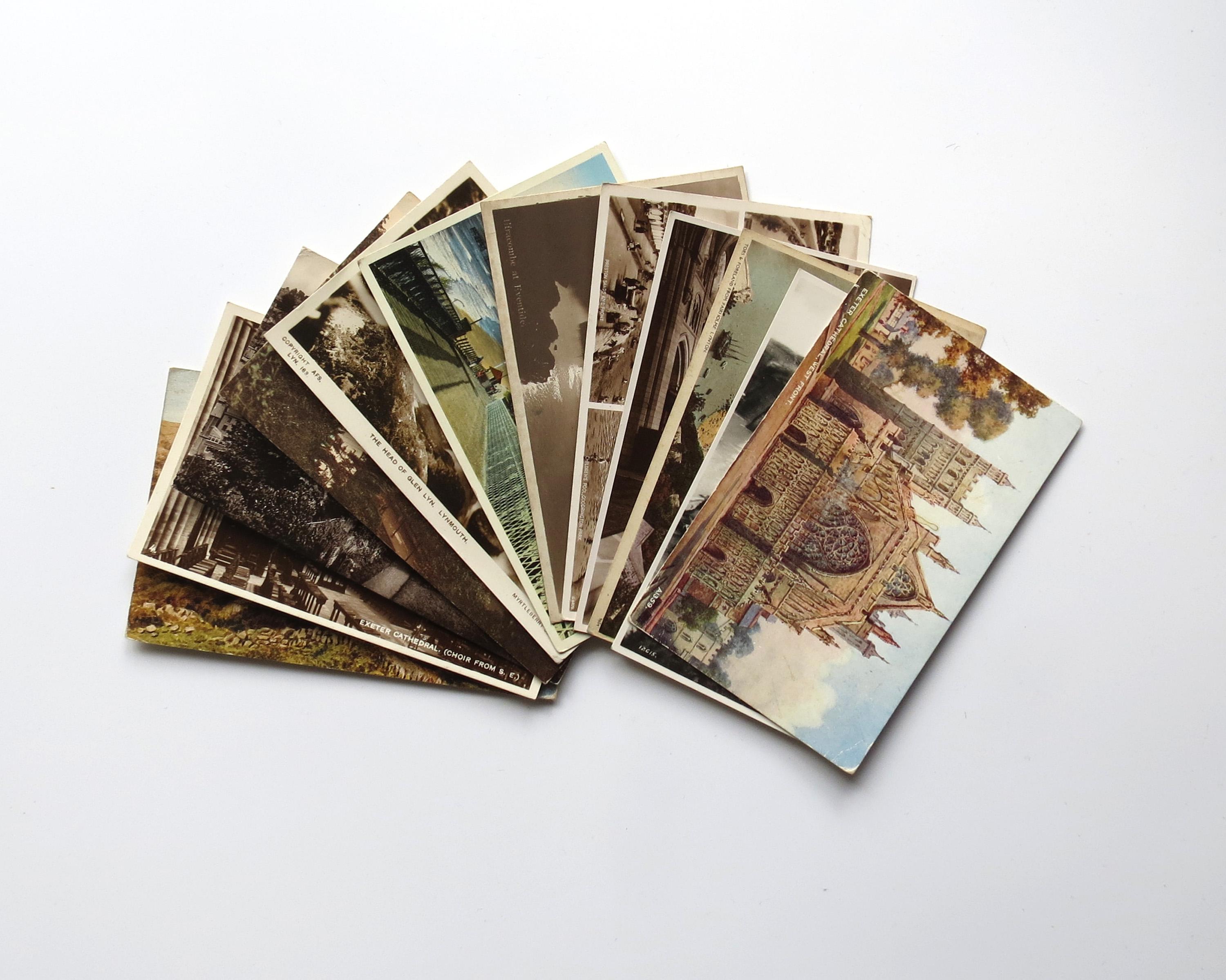 Collection of 12 Genuine Antique & Vintage Postcards of Devon, England - Lot 2