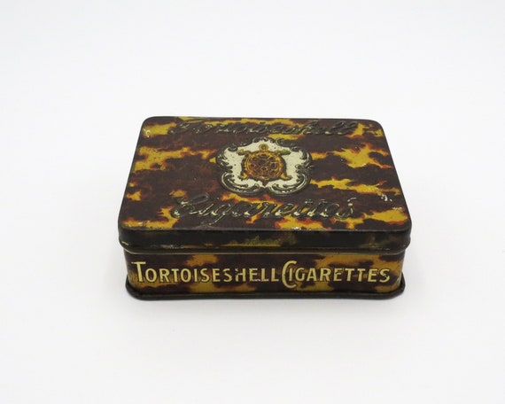shell cigarettes Scarce Antique 'tortoiseshell Cigarettes' Tin by W.A. & A.C. Churchman