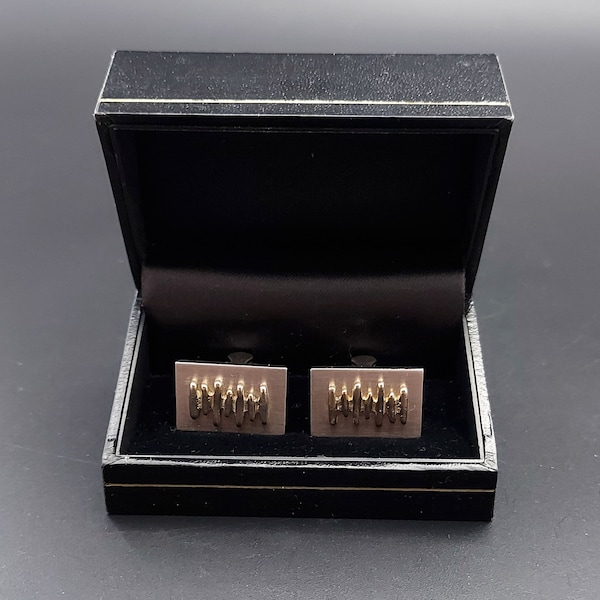 Stylish Vintage Brutalist Style Cufflinks by Jarrett Rainsford & Laughton Ltd. 1970s – FREE UK DELIVERY