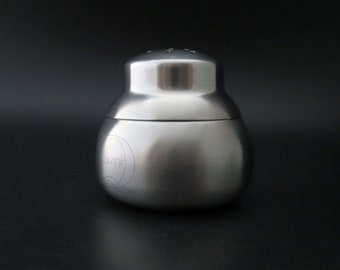 Rare Vintage ‘Quaker Oats’ OLD HALL Mid-Century Modern Promotional Stainless Steel Sugar Caster. 1960s