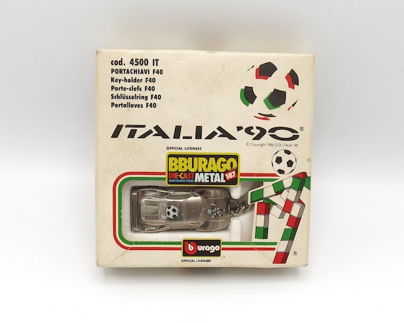 Vintage Burago Ferrari F40 Italia '90 FIFA World Cup Keyring/key