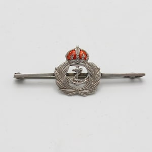 Vintage Royal Navy WW1/WW2 Sterling Silver & Enamel Sweetheart Brooch