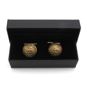 Vintage WW2 Period Royal Northumberland Fusiliers British Army Button Chain Link Cufflinks – 19mm