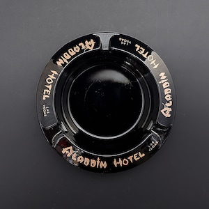 Scarce 1960s Vintage Aladdin Hotel & Casino Las Vegas Promotional Ashtray – Home Bar / Man Cave Accessory!