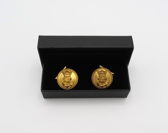Gemelos antiguos de eslabones de cadena con botones de oficial de la Marina Real victoriana – 22,5 mm – ENTREGA GRATUITA EN EL REINO UNIDO
