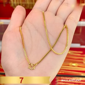 Necklace Gold Plated 18 Inches, 24K Thai Baht Yellow Gold, Gift for Her, Fashion Jewelry, Occasional Gift Minimalist Look part2