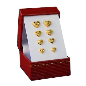 Gold Plated Heart Stud Earrings 24K Gold–Hypoallergenic Jewelry–Dainty Gift for Her, Girlfriend, Wife–Everyday Minimalist Earrings