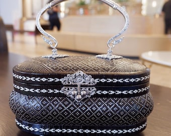 Yan Lipao Basketry Handbag: Thai Wickerwork With Silver Plated