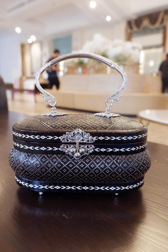 Yan Lipao Basketry Handbag: Thai Wickerwork With Silver Plated