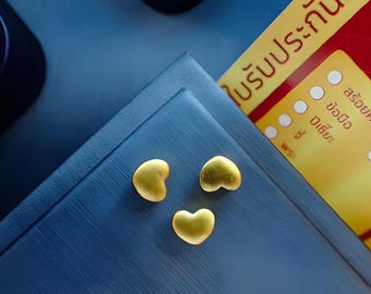 Tiny 24K Solid Gold Heart Pendant: Minimalist Charm, Delivered Duty Paid