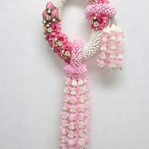 Thai Flower Garland for Pre-wedding, Pink Jasmine Phuang Malai, Realistic Artificial Flowers, Traditional Thai Craft, Souvenir Gift
