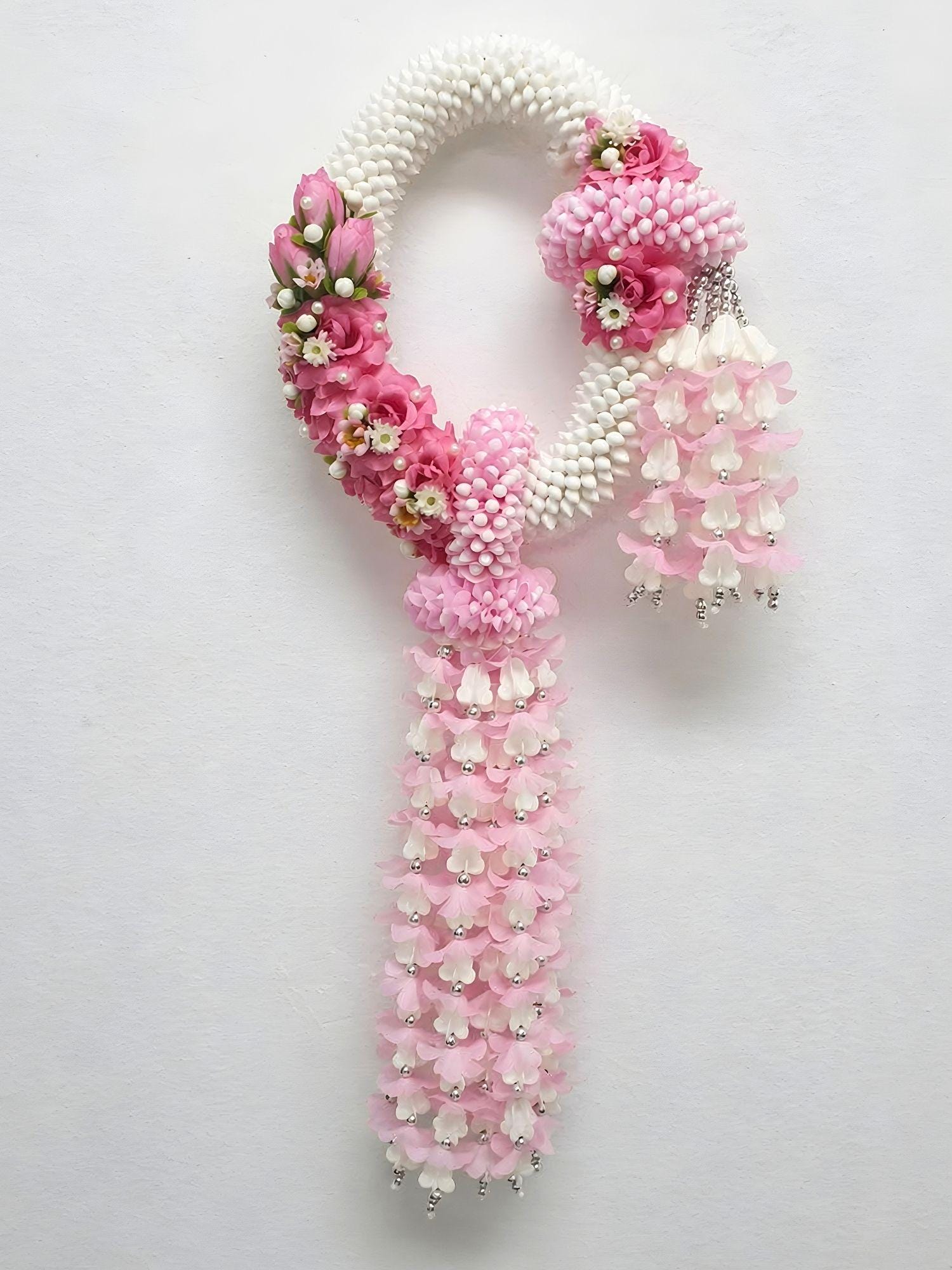 Thai Flower Garland for Pre-wedding, Pink Jasmine Phuang Malai