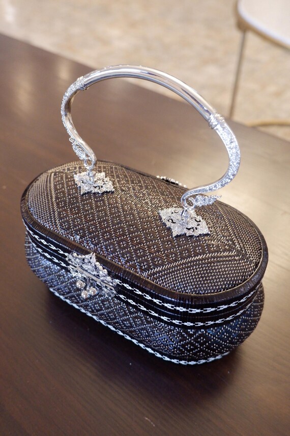 Yan Lipao Basketry Handbag: Thai Wickerwork With Silver Plated