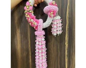 Thai flower Garland for Pre-wedding, Pink Color Vintage Decoration Ceremony, Thai Boutique Bride