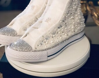 bedazzled wedding converse