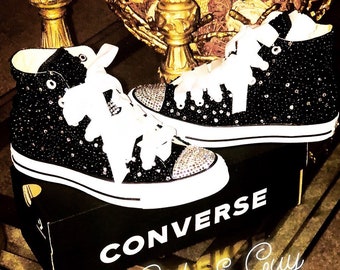 black rhinestone converse