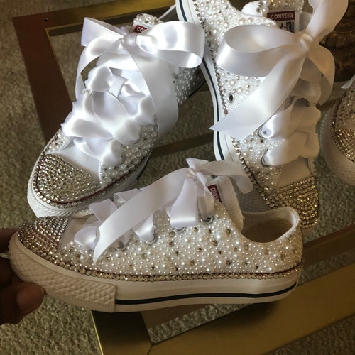 Custom Bridal Bedazzled Converse Wedding Shoes Swarovski - Etsy