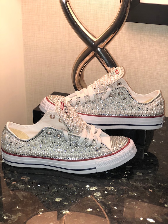 Custom Bridal Bedazzled Converse Wedding Shoes Swarovski Crystal Wedding Shoes Rhinestone Converse Bride Shoes Swarovski Converse Etsy Canada