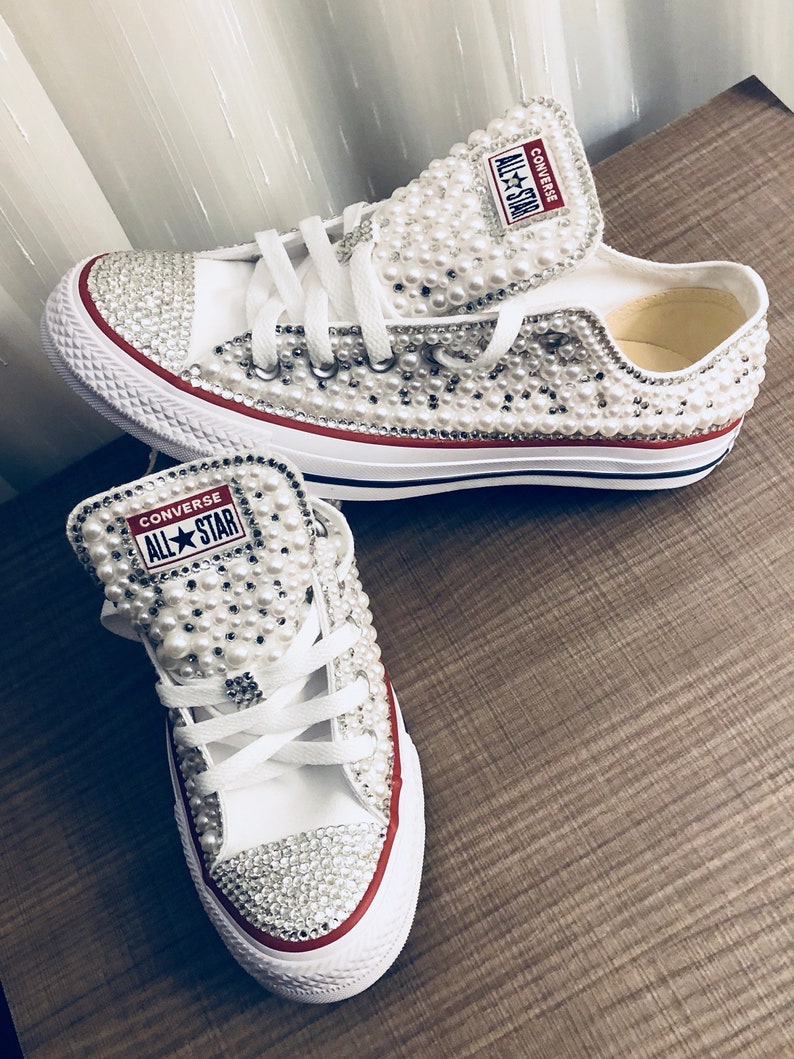Custom Bridal Bedazzled Converse Wedding Shoes Swarovski