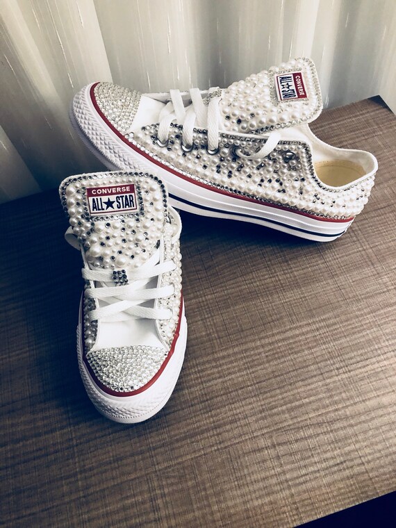 bedazzled wedding converse