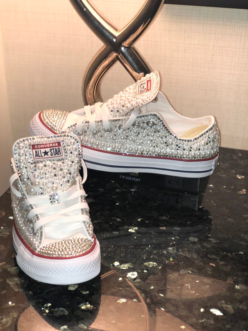 Custom Bridal Bedazzled Converse Wedding Shoes Swarovski