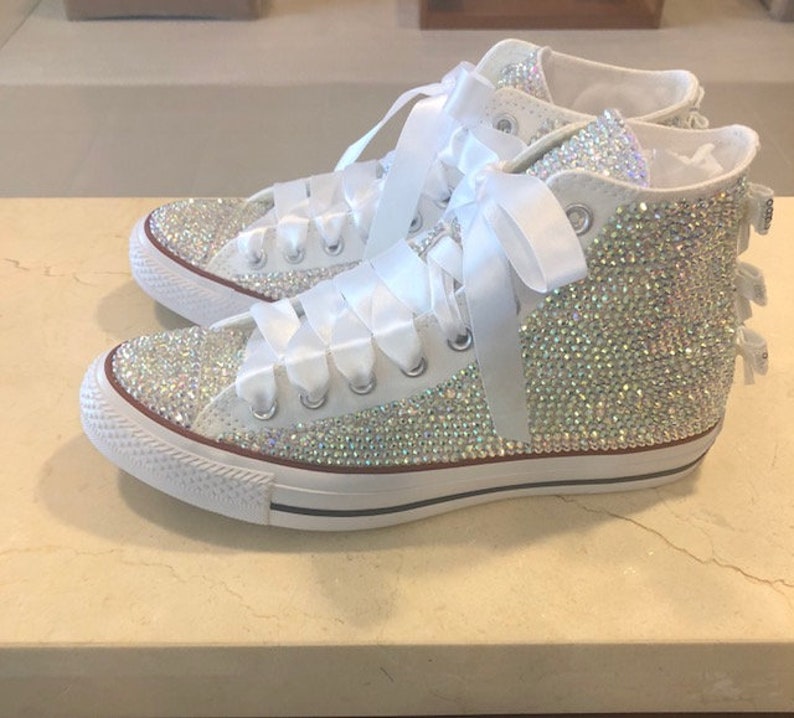 sparkly crystal platform sneakers