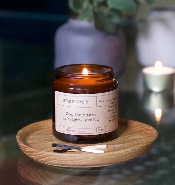 Personalised Note Apothecary Candle Scented Soy Candle Etsy