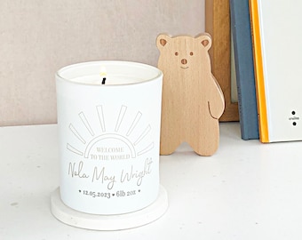 New Baby Gift, Welcome To The World Scented Candle, New Parent Gift