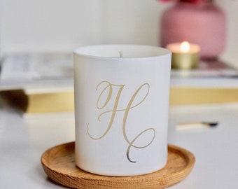 Calligraphy Initial Engraved Scented Candle