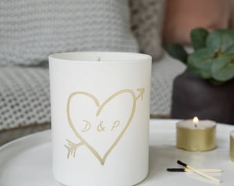 Personalised Carved Heart Scented Candle