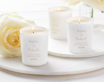 Personalised Glow Through Wedding Favour Votives Candle