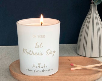 Mothers Day Gift, First Mother Day Personalised Candle, Soy Wax