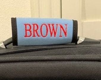 Luggage Handle Wrap for all style and sizes of suitcases, Embroidered and Personalized, Travel, Accessories, Handle Cover