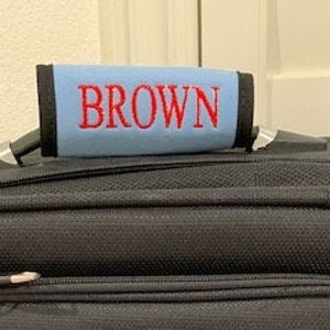 Luggage Handle Wrap for all style and sizes of suitcases, Embroidered and Personalized, Travel, Accessories, Handle Cover