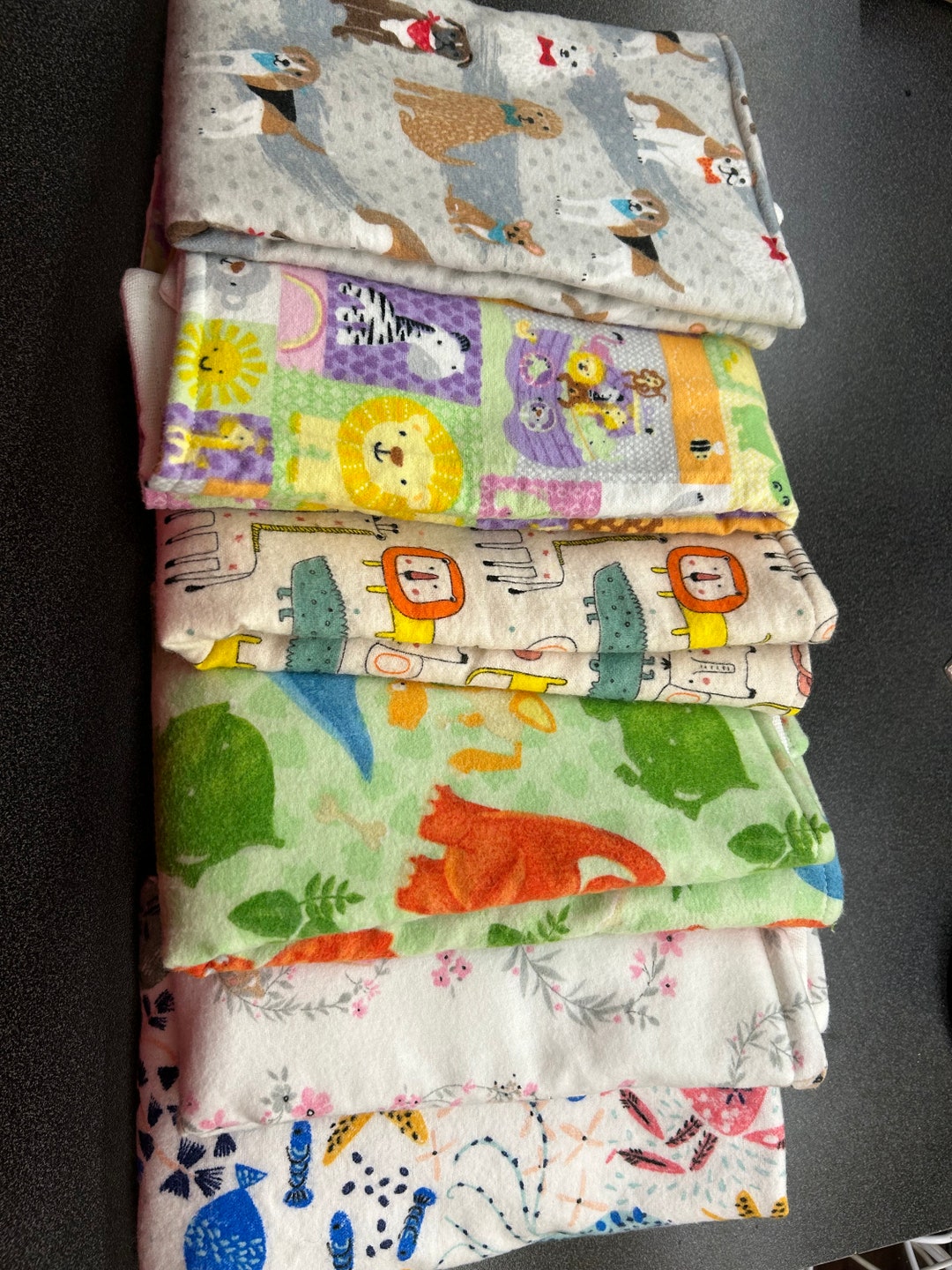 Burp Cloths, Flannel and Cotton Diapers, Great Shower Gift, Set of 3