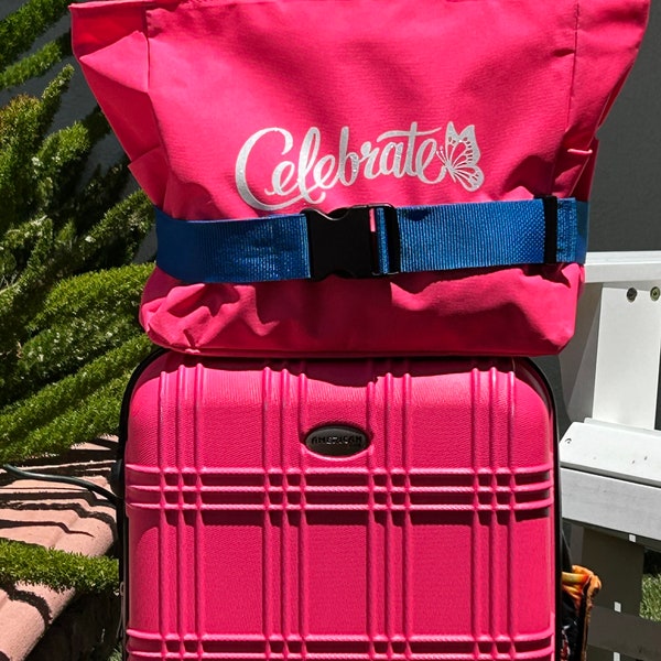 Carry On Strap to complete your travel needs, Secure your personal carry on items ,makeup tote, backpak.   For the traveler on the go